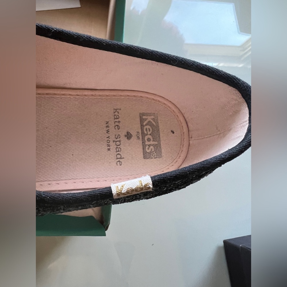 Keds x Kate Spade Champion Glitter Lace Up Sneakers Black Women Size 9.5 - Picture 7 of 13